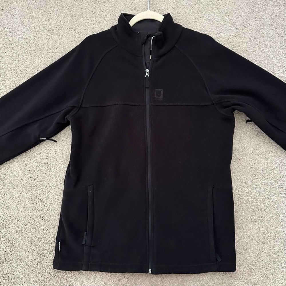 Burton Full Zip Fleece Black Lightweight Layering Snowboarding Jacket